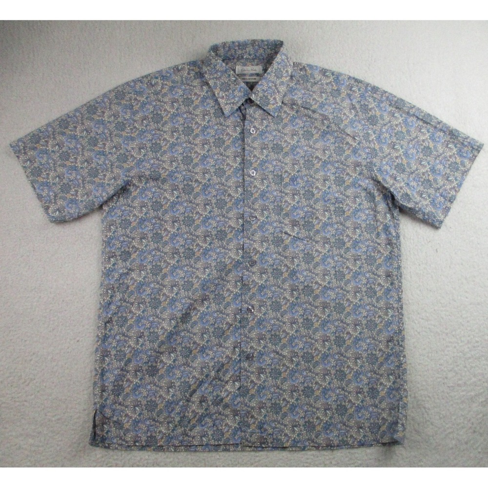 Valentino‎ Rudy Shirt Mens Large Italy Floral Short Sleeve Logo Light Breathable
